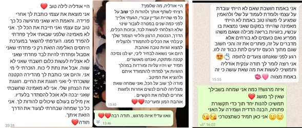 צילום מסך של המלצת לקוחה